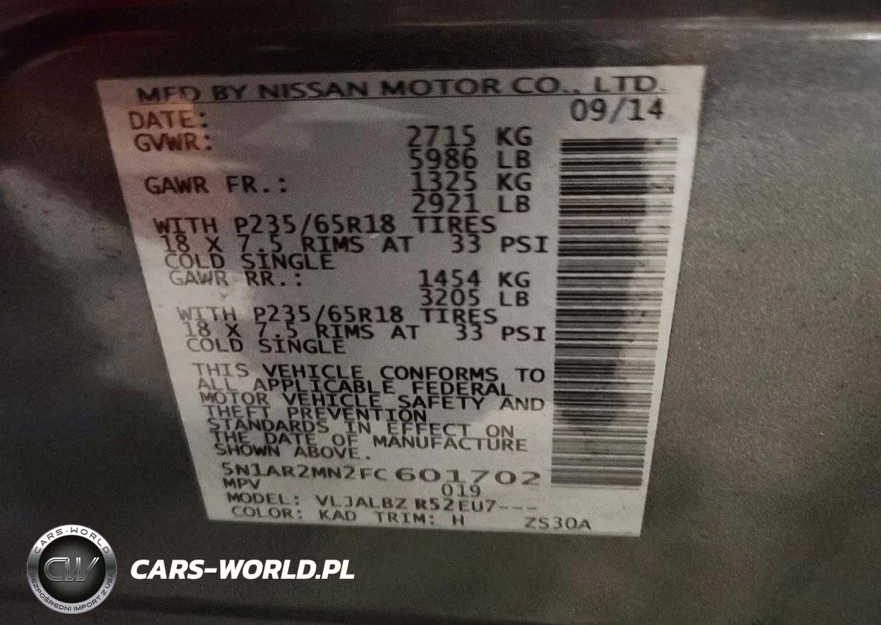 2015 Nissan Pathfinder S VIN:5N1AR2MN2FC601702 - 14