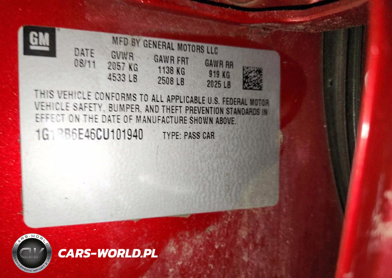 2012 Chevrolet Volt VIN:1G1RB6E46CU101940 - 12