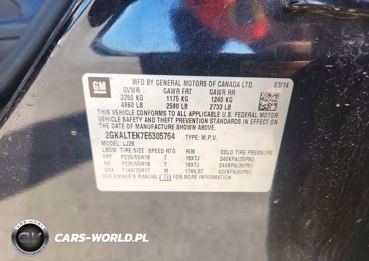 2014 GMC Terrain Slt VIN:2GKALTEK7E6305764 - 13
