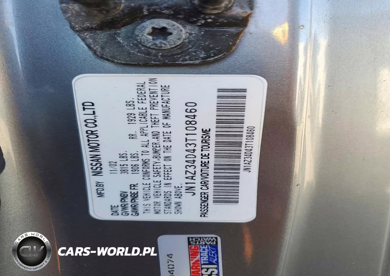 2003 Nissan 350Z Coupe VIN:JN1AZ34D43T108460 - 12