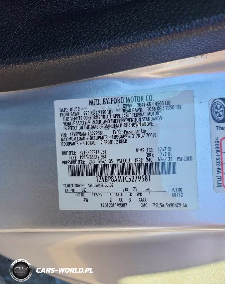 2012 Ford Mustang VIN:1ZVBP8AM1C5279581 - 12