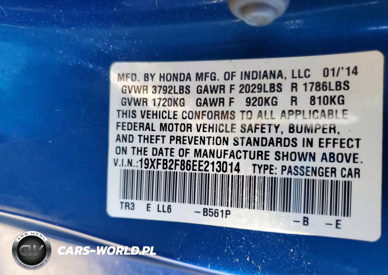 2014 Honda Civic Ex VIN:19XFB2F86EE213014 - 13