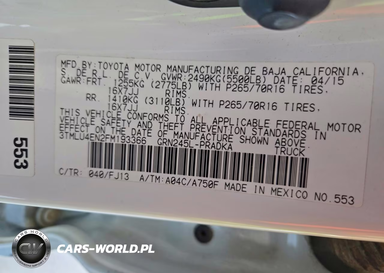 2015 Toyota Tacoma V6 VIN:3TMLU4EN2FM193366 - 12