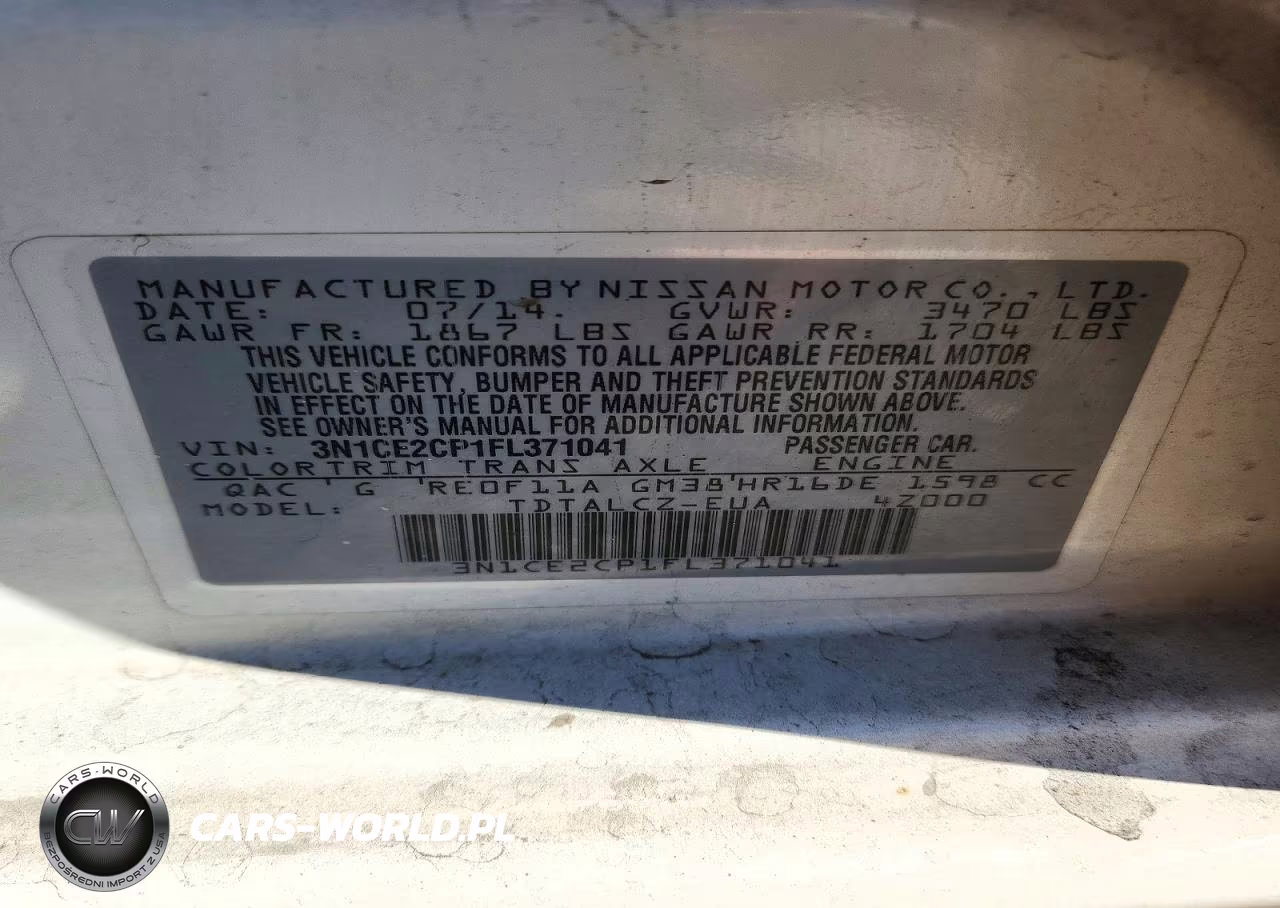 2015 Nissan Versa Note S Plus VIN:3N1CE2CP1FL371041 - 12