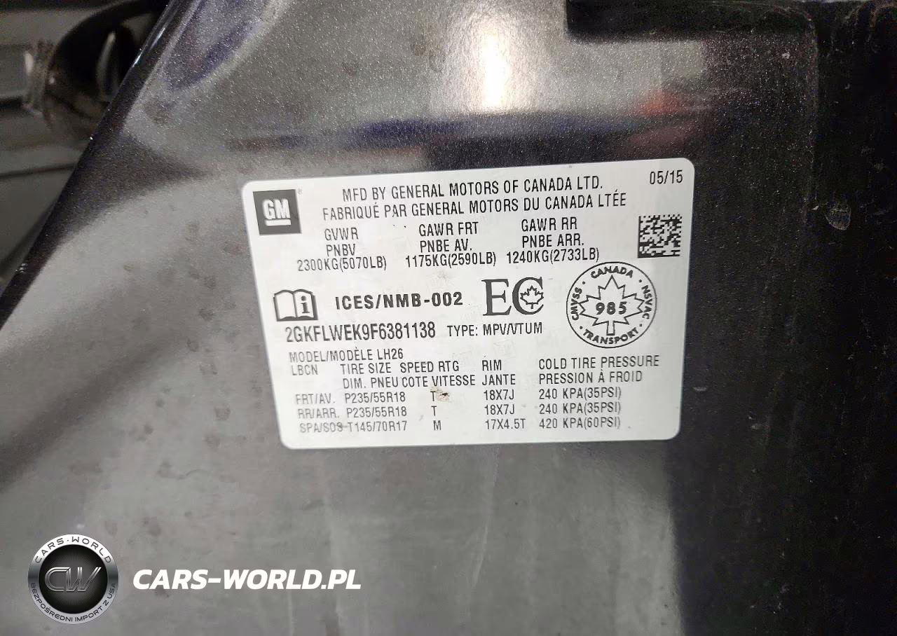 2015 GMC Terrain Sle VIN:2GKFLWEK9F6381138 - 13