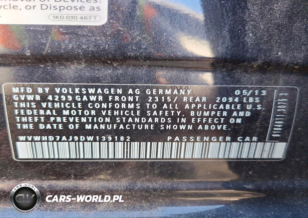 2013 Volkswagen Gti VIN:WVWHD7AJ9DW139182 - 12