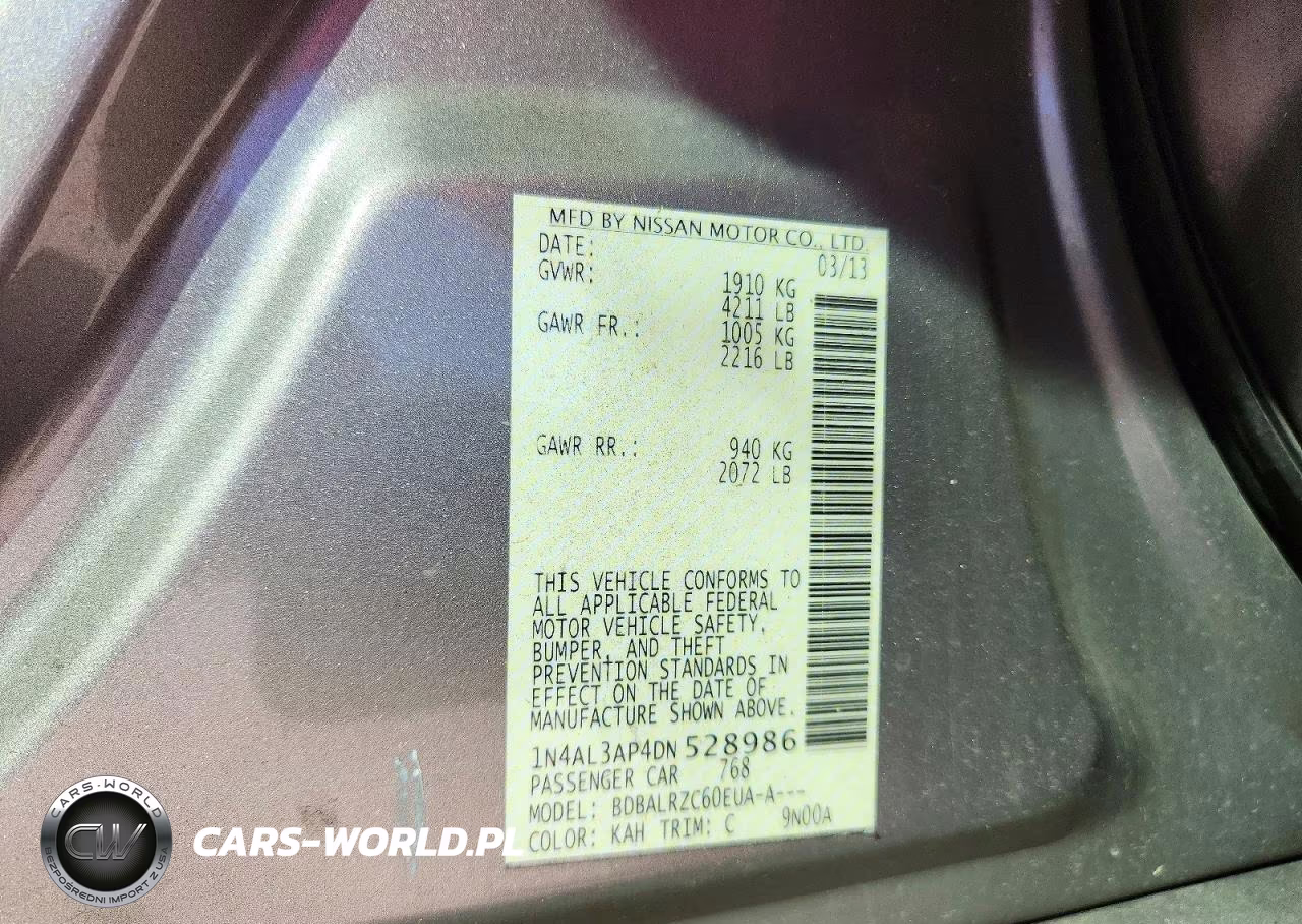 2013 Nissan Altima 2.5 VIN:1N4AL3AP4DN528986 - 12