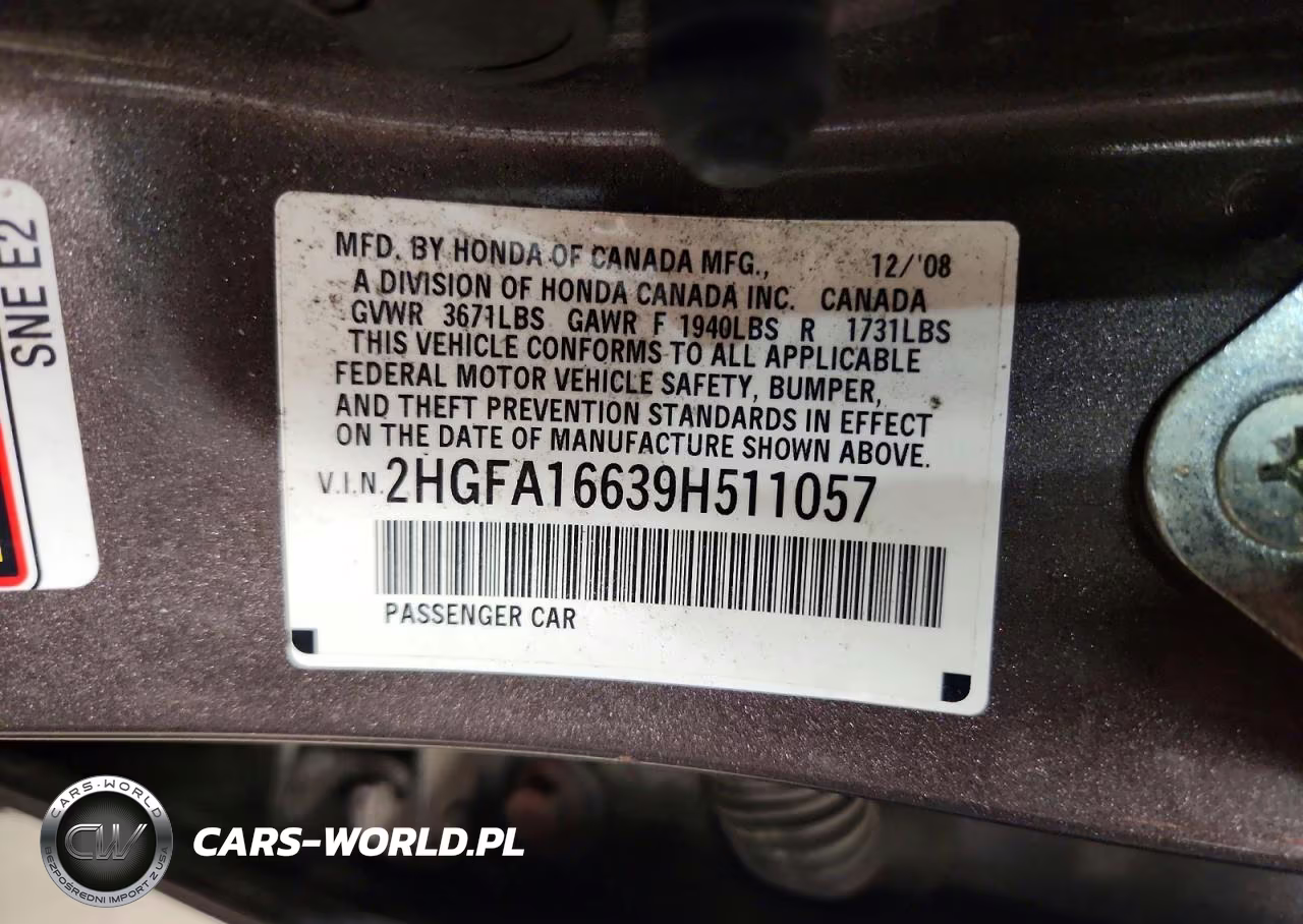 2009 Honda Civic Lx-S VIN:2HGFA16639H511057 - 12