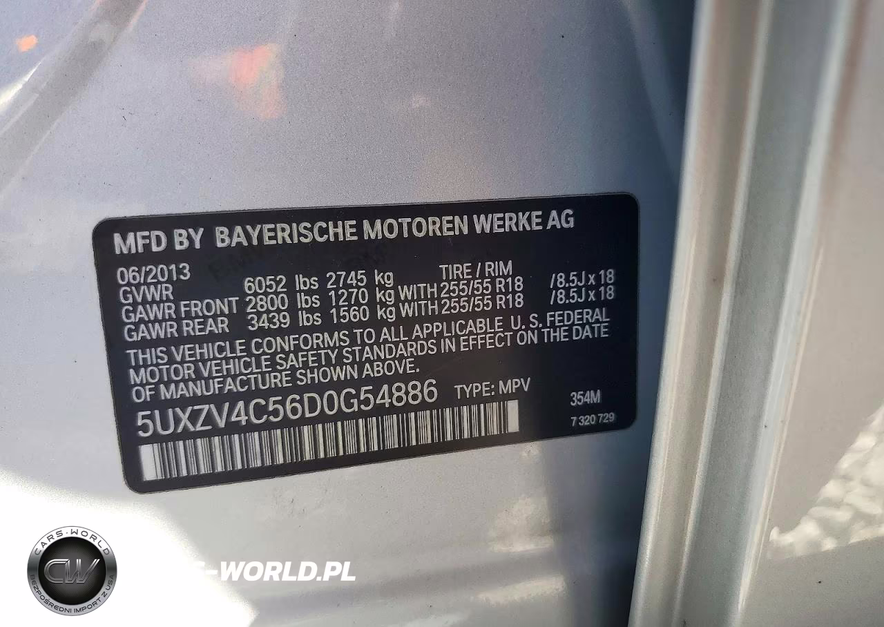 2013 BMW X5 xDrive35I VIN:5UXZV4C56D0G54886 - 13