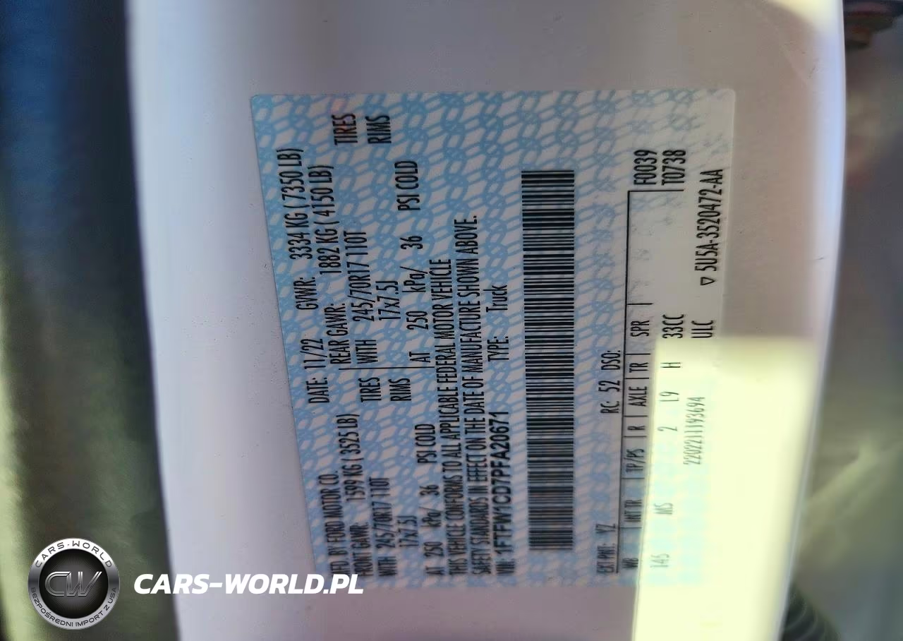 2023 Ford F150 Supercrew VIN:1FTFW1CD7PFA20671 - 12