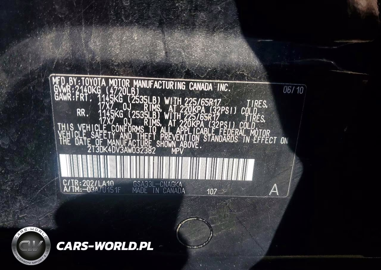 2010 Toyota Rav4 Limited VIN:2T3DK4DV3AW032382 - 13