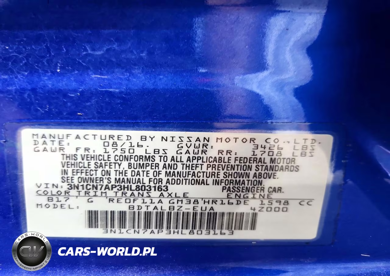 2017 Nissan Versa 1.6 Sv VIN:3N1CN7AP3HL803163 - 12