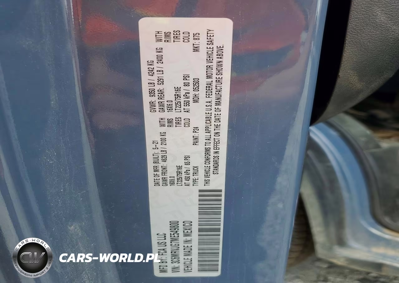 2021 Ram Promaster 3500 Delivery Van VIN:3C6MRVJG7ME549800 - 13