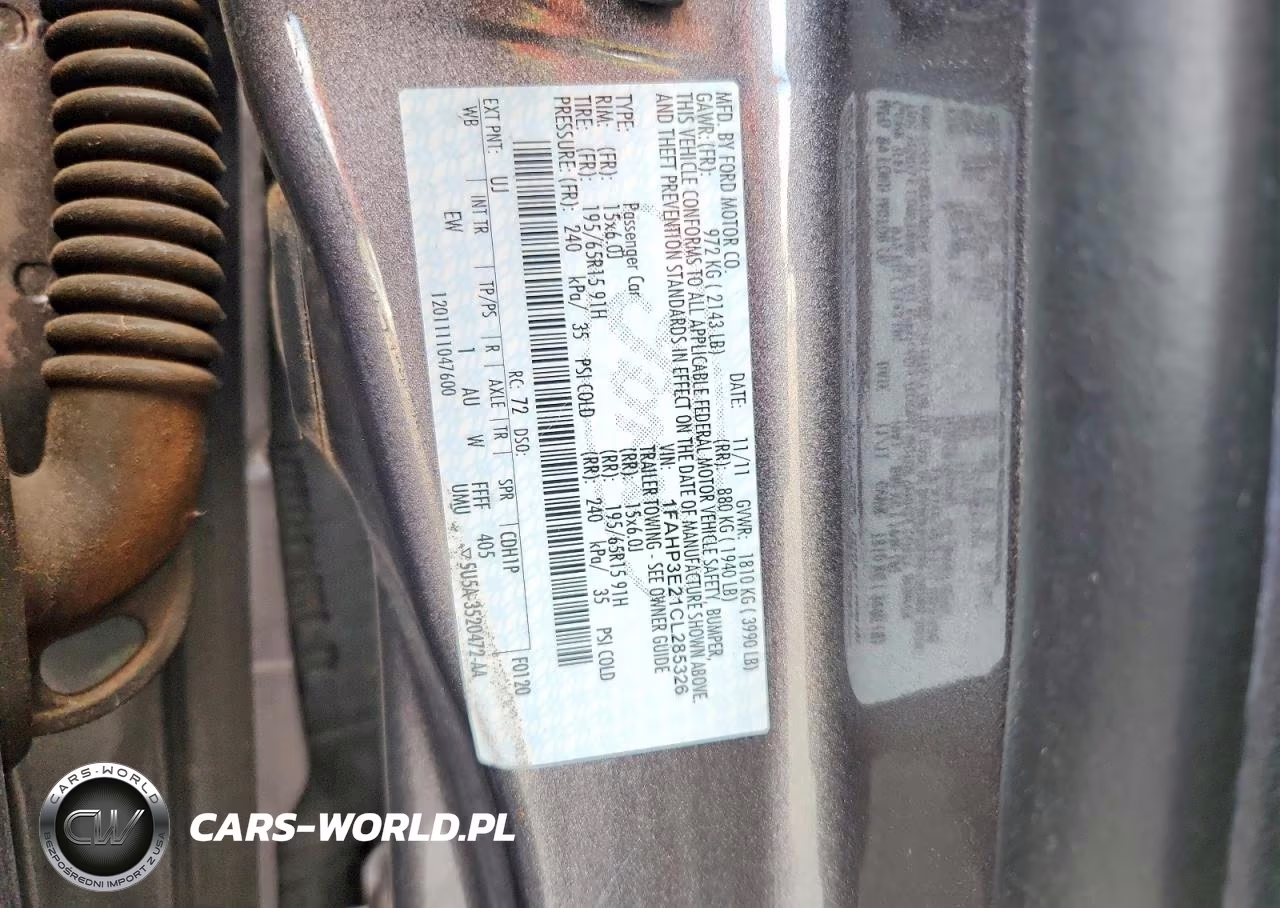 2012 Ford Focus S VIN:1FAHP3E21CL285326 - 12