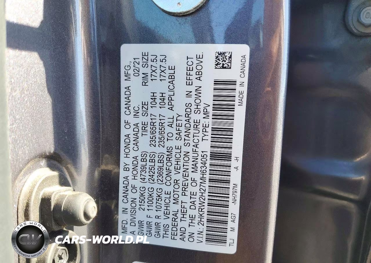 2021 Honda Cr-V Lx VIN:2HKRW2H27MH634051 - 13