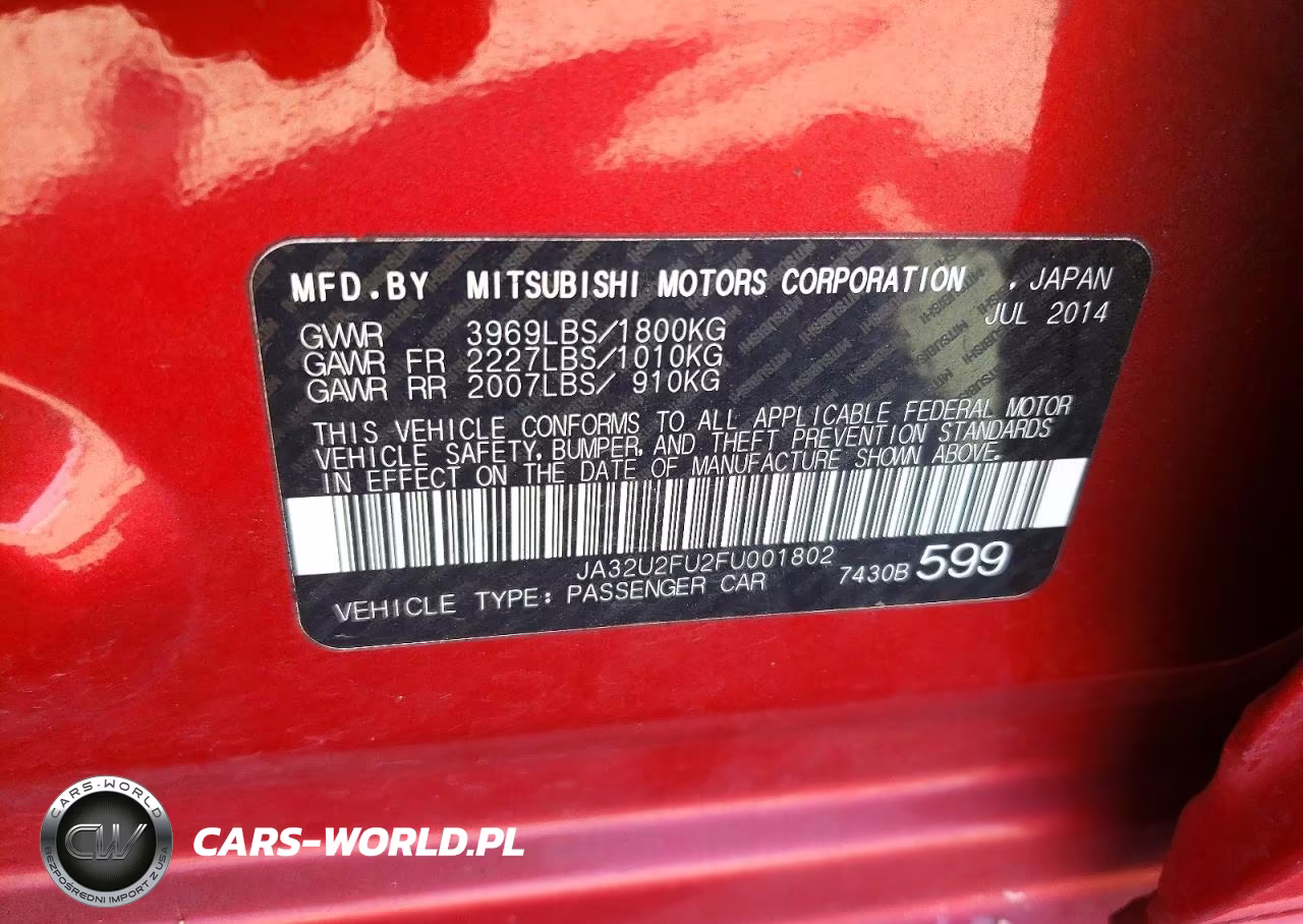 2015 Mitsubishi Lancer Es VIN:JA32U2FU2FU001802 - 12