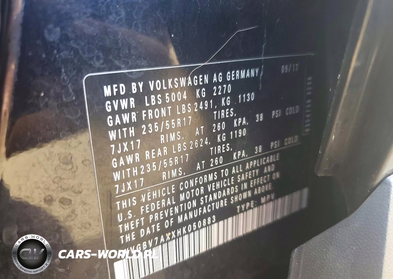 2017 Volkswagen Tiguan S VIN:WVGBV7AXXHK050883 - 13