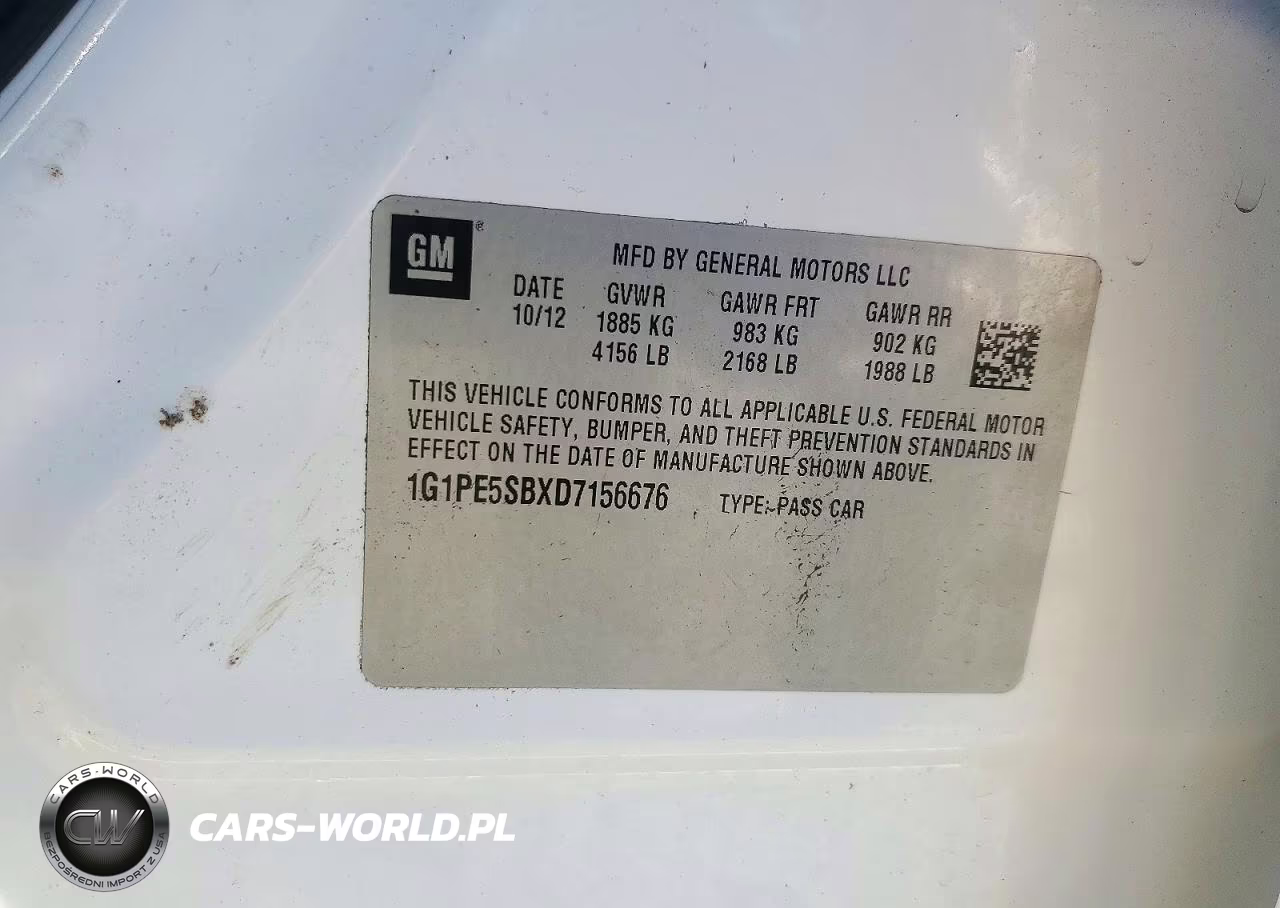 2013 Chevrolet Cruze VIN:1G1PE5SBXD7156676 - 13