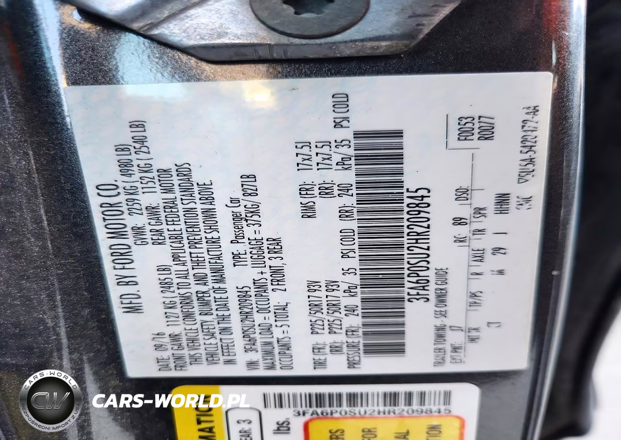 2017 Ford Fusion Titanium Phev VIN:3FA6P0SU2HR209845 - 12