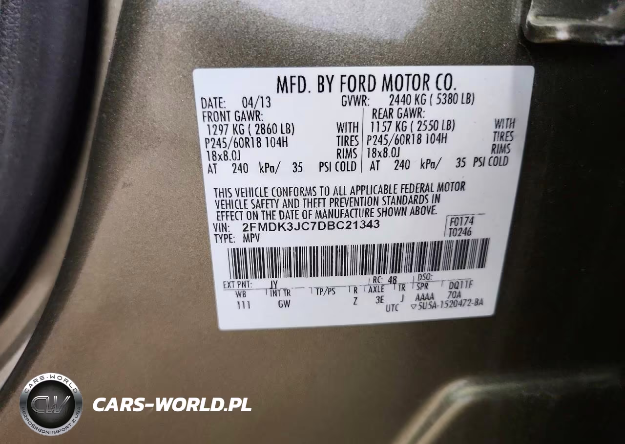 2013 Ford Edge Sel VIN:2FMDK3JC7DBC21343 - 14