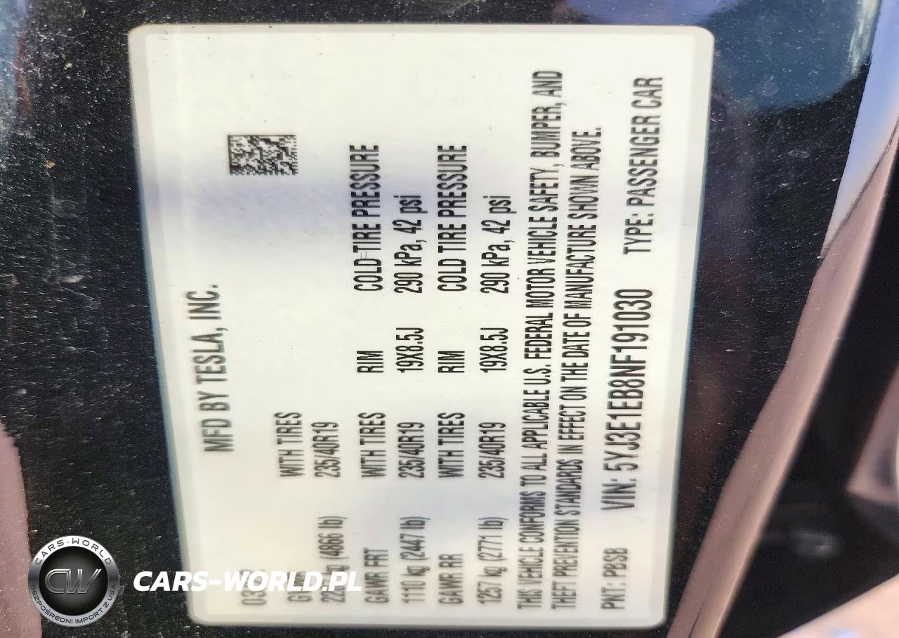 2022 Tesla Model 3 VIN:5YJ3E1EB8NF191030 - 12