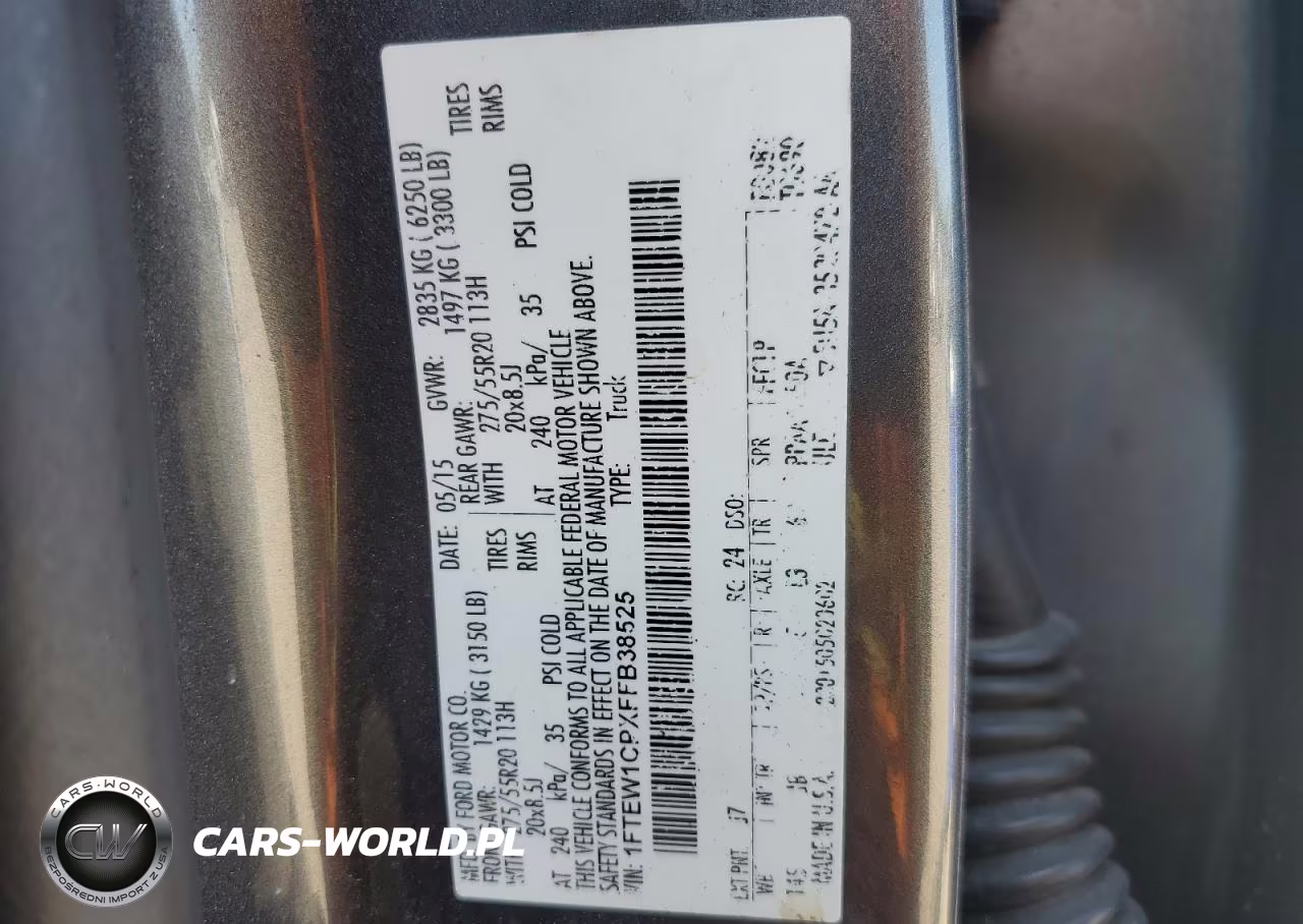 2015 Ford F150 Supercrew VIN:1FTEW1CPXFFB38525 - 12