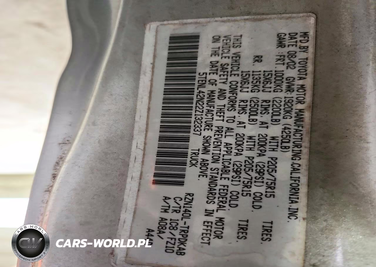 2002 Toyota Tacoma VIN:5TENL42N22Z132337 - 12