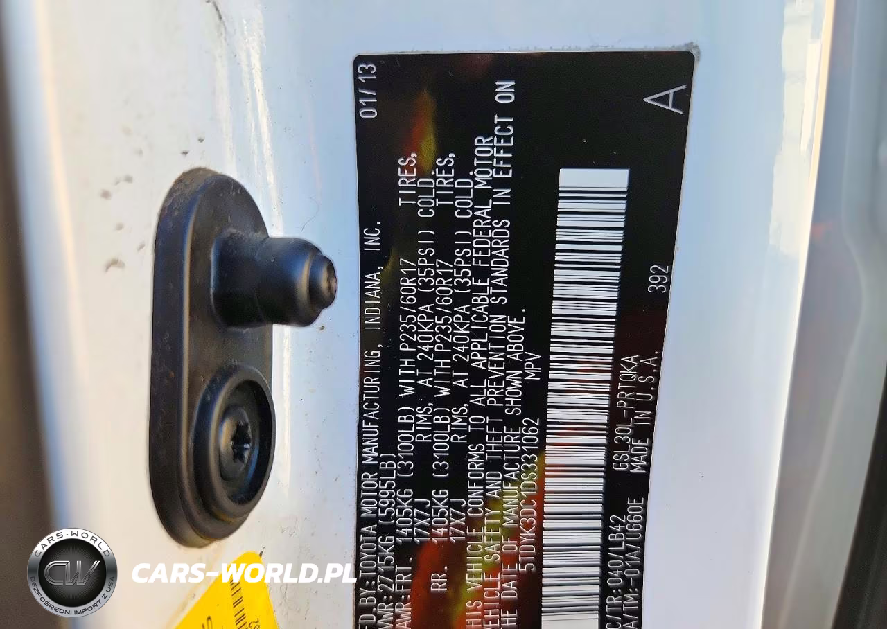 2013 Toyota Sienna Xle 8-Passenger VIN:5TDYK3DC1DS331062 - 13
