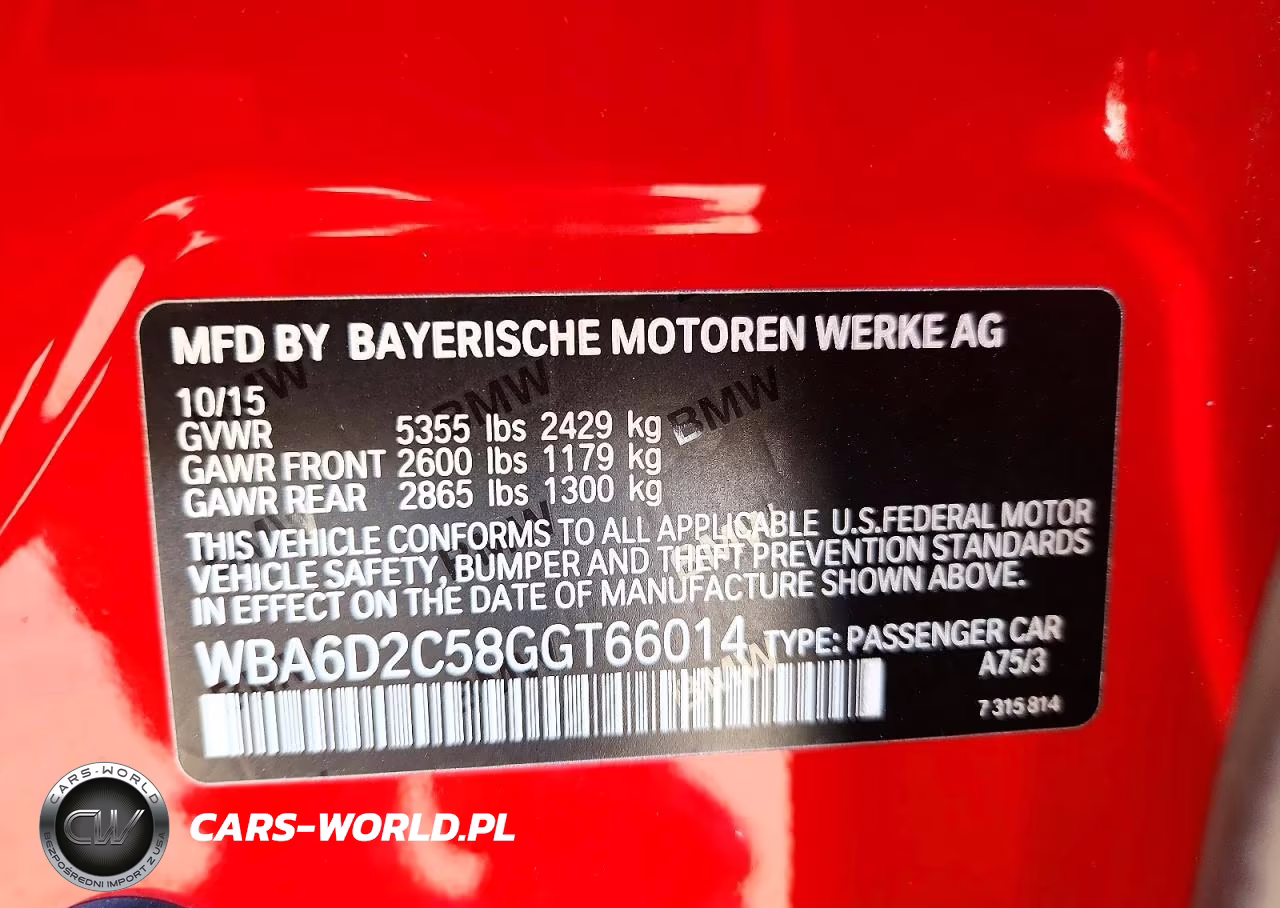2016 BMW 640 Xi Gran Coupe VIN:WBA6D2C58GGT66014 - 12