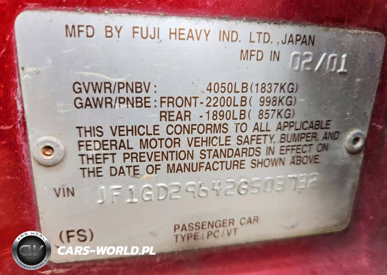 2002 Subaru Impreza Wrx VIN:JF1GD29642G503732 - 12
