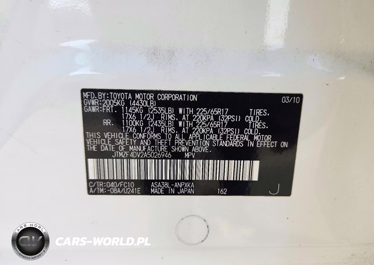 2010 Toyota Rav4 Base VIN:JTMZF4DV2A5026946 - 13