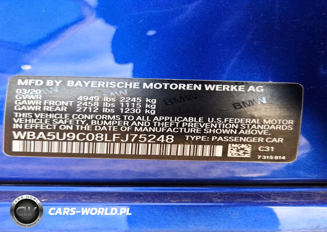 2020 BMW M340Xi VIN:WBA5U9C08LFJ75248 - 12