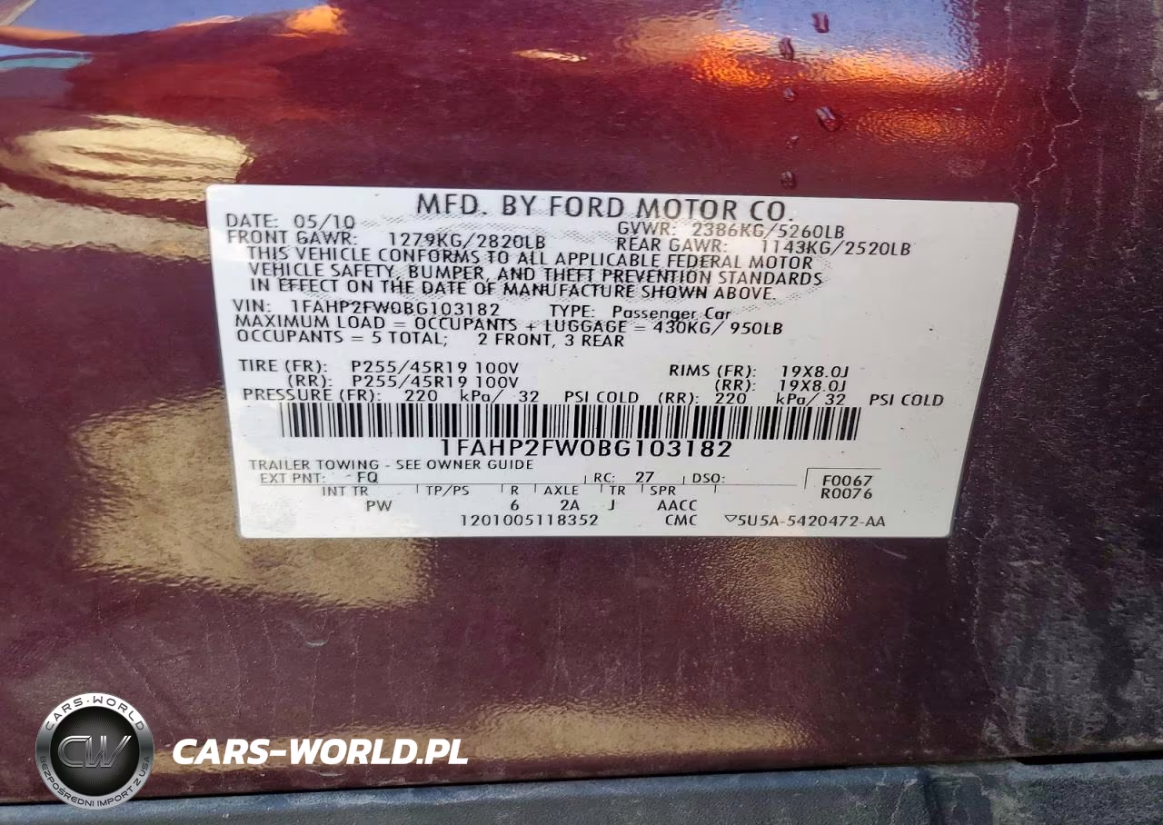 2011 Ford Taurus Limited VIN:1FAHP2FW0BG103182 - 12