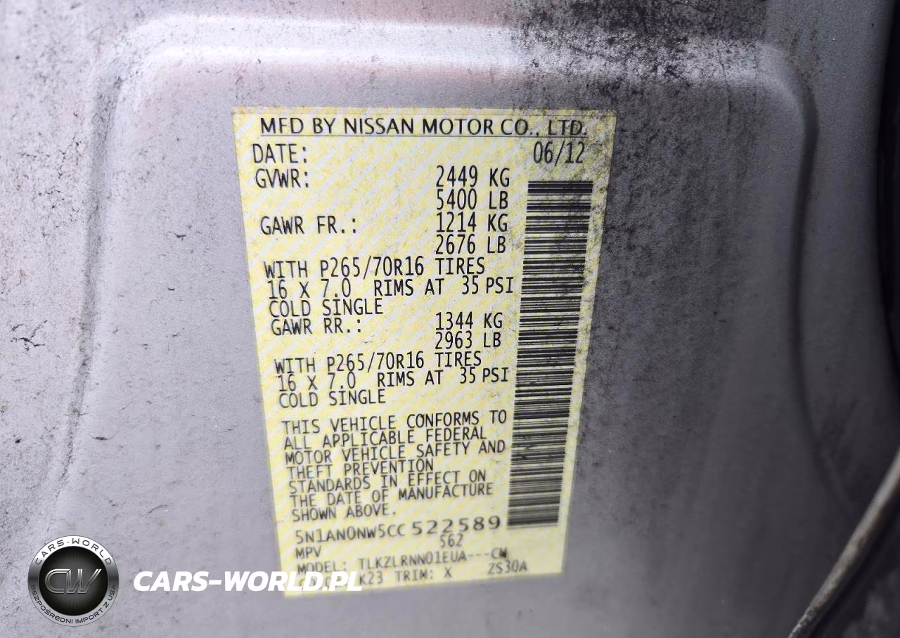 2012 Nissan Xterra X VIN:5N1AN0NW5CC522589 - 13
