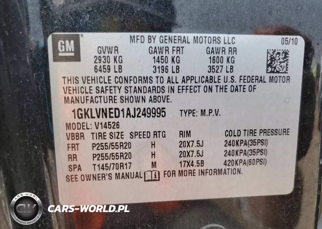 2010 GMC ACADIA SLT-2 VIN:1GKLVNED1AJ249995 - 13