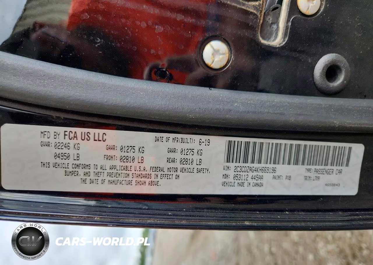 2019 Dodge Challenger Sxt VIN:2C3CDZAG4KH669196 - 12