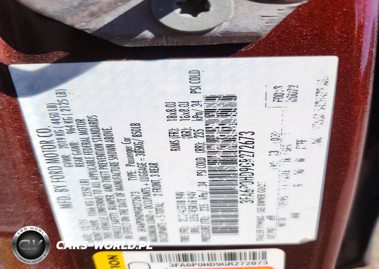 2016 Ford Fusion Se VIN:3FA6P0HD9GR272673 - 13