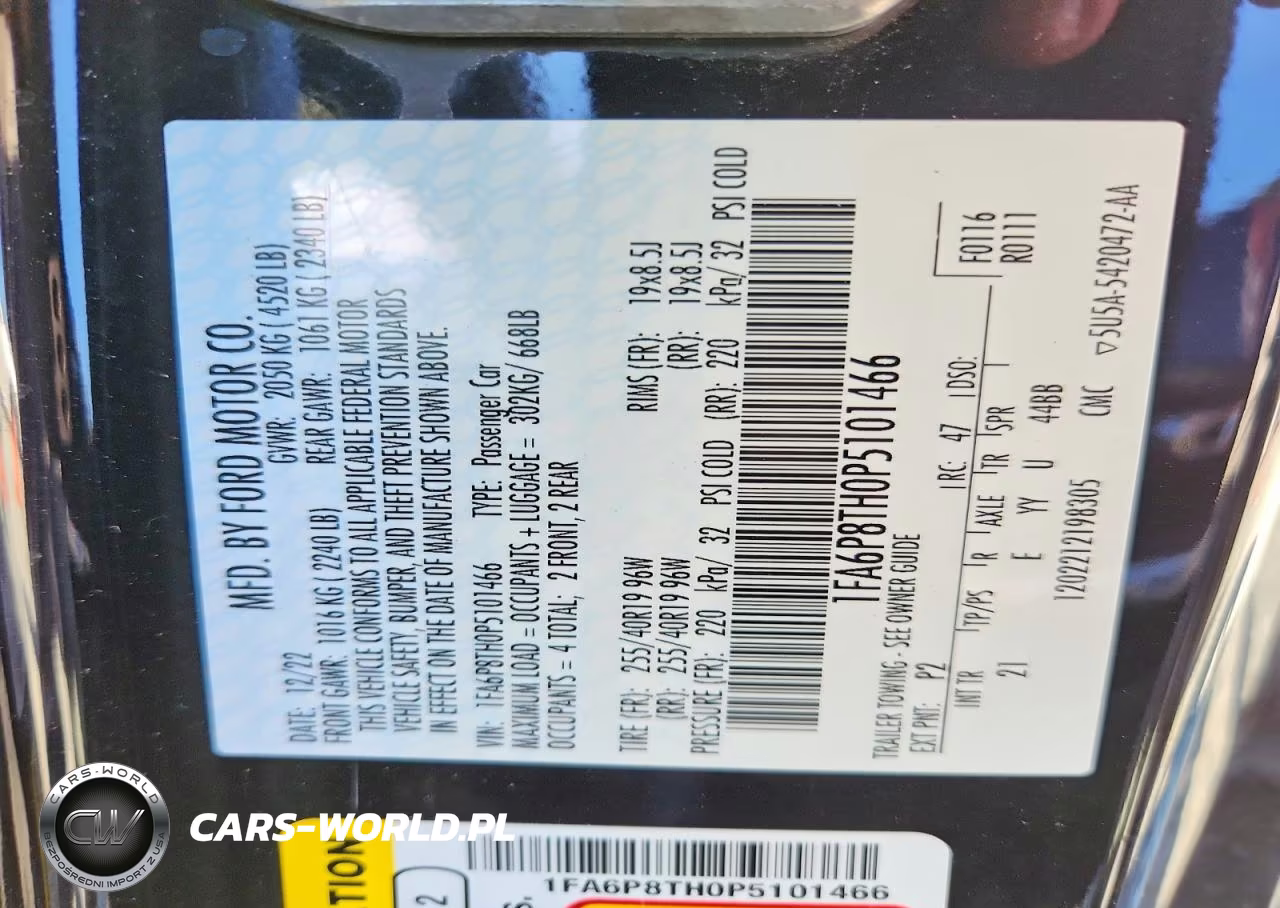 2023 Ford Mustang VIN:1FA6P8TH0P5101466 - 12