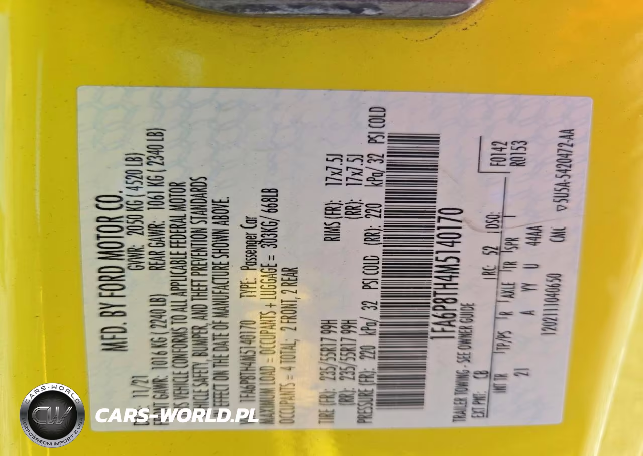 2021 Ford Mustang VIN:1FA6P8TH4M5140170 - 12