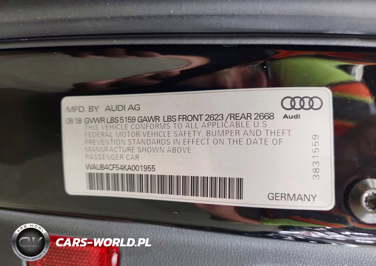 2019 Audi S5 Premium Plus VIN:WAUB4CF54KA001955 - 12