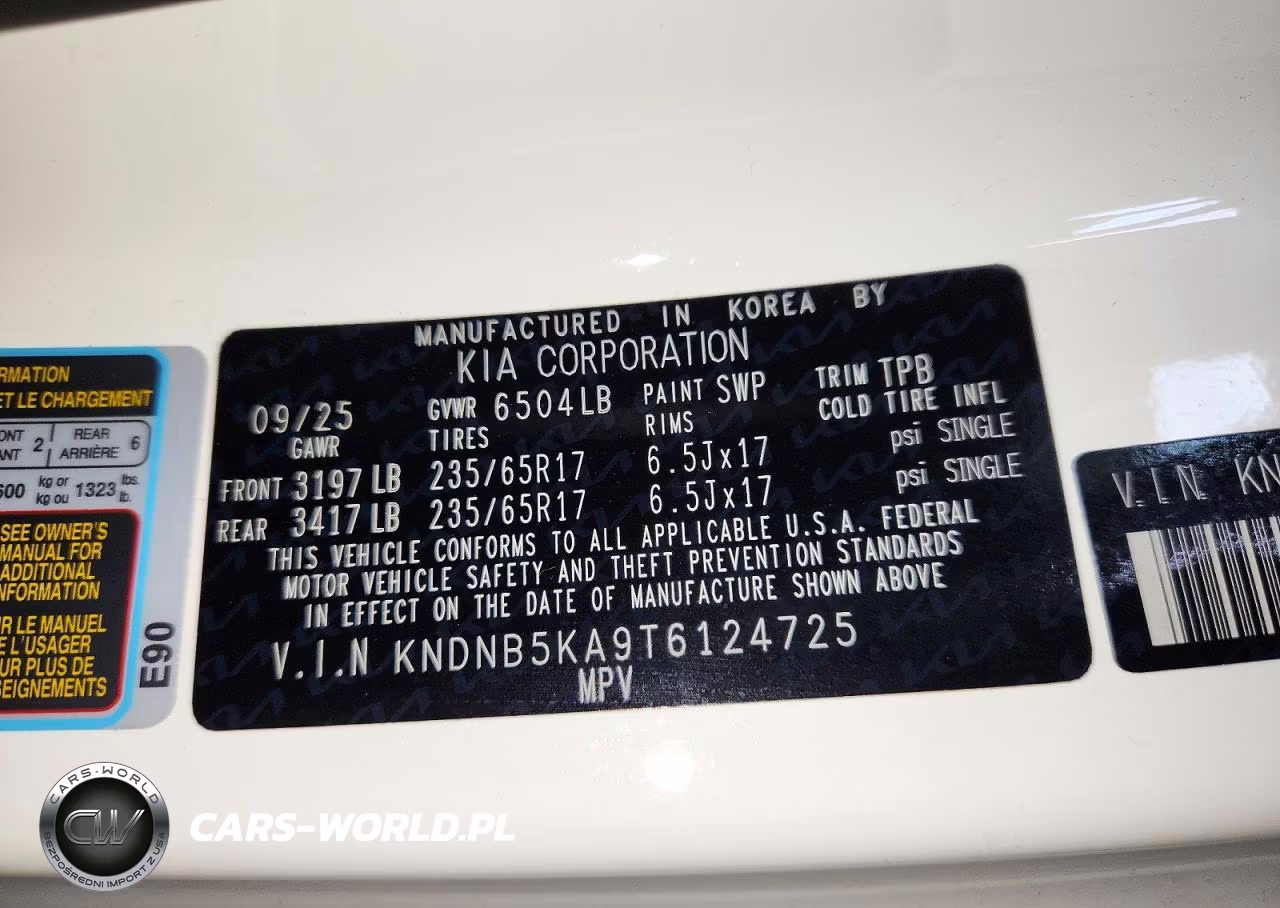 2026 Kia Carnival Lxs VIN:KNDNB5KA9T6124725 - 13