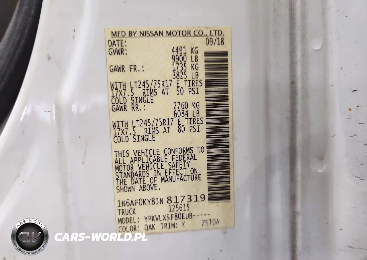 2018 Nissan Nv 3500 Hd Sv VIN:1N6AF0KY8JN817319 - 13