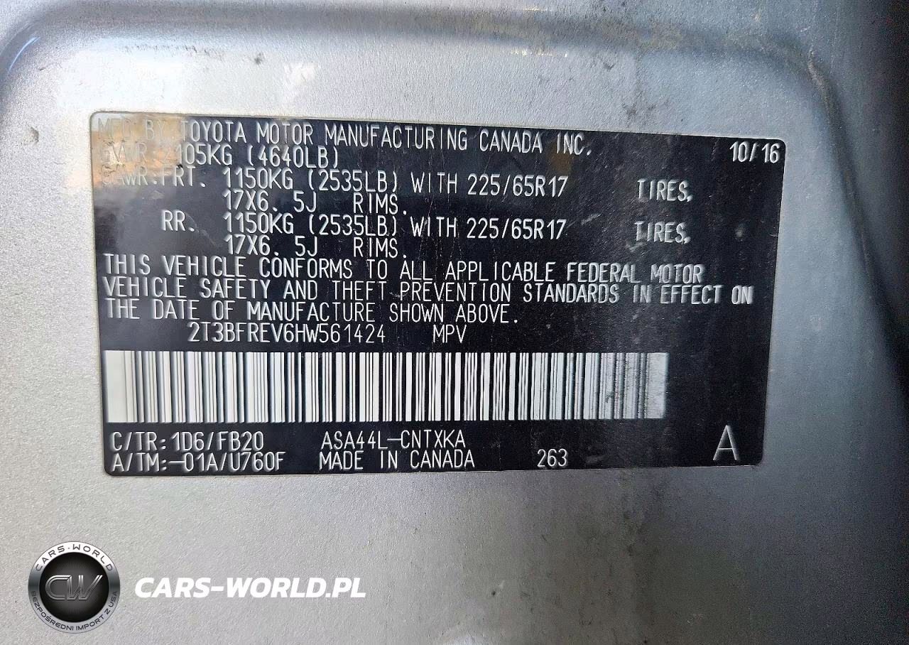 2017 Toyota Rav4 Le VIN:2T3BFREV6HW561424 - 12