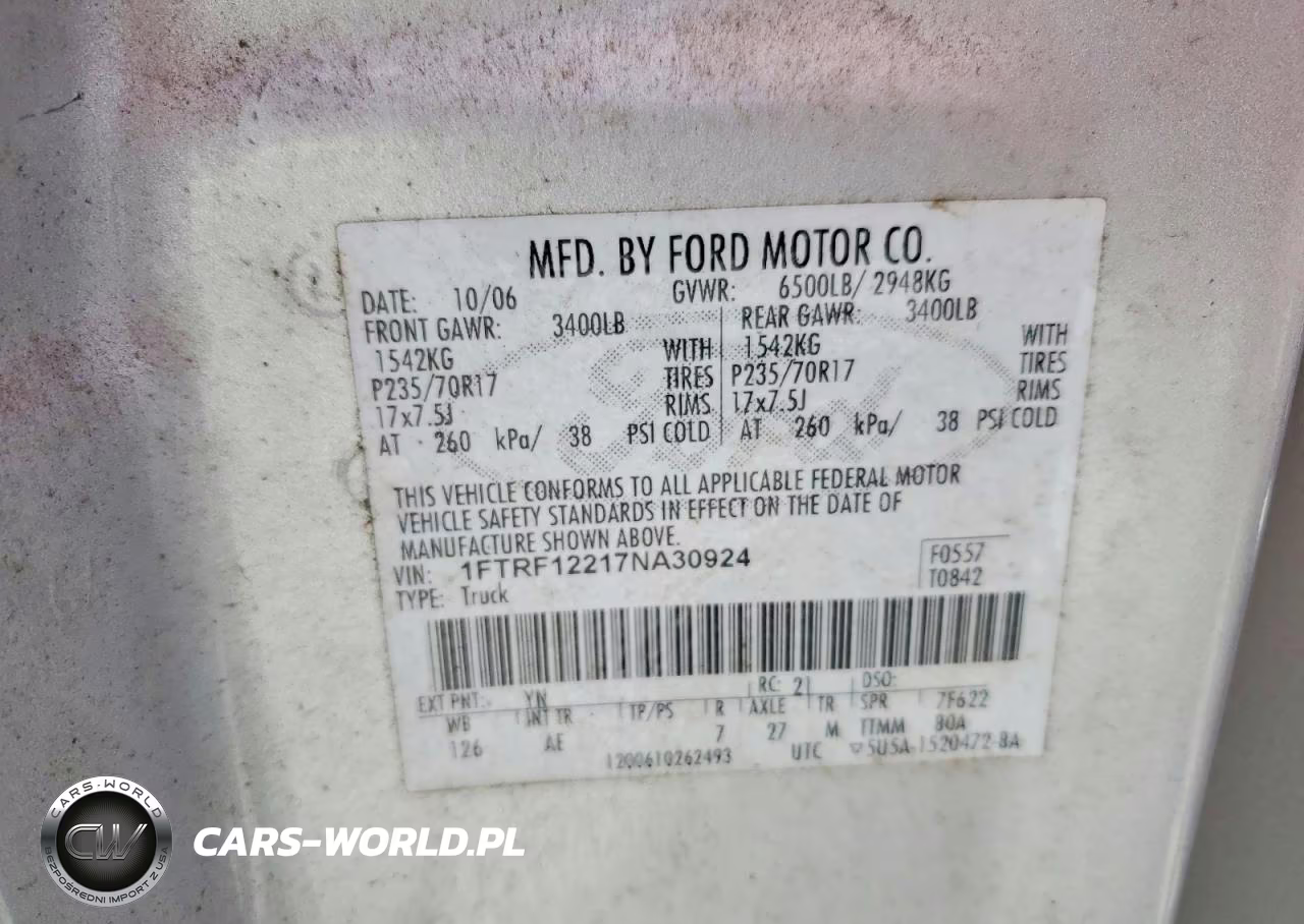 2007 Ford F150 VIN:1FTRF12217NA30924 - 12