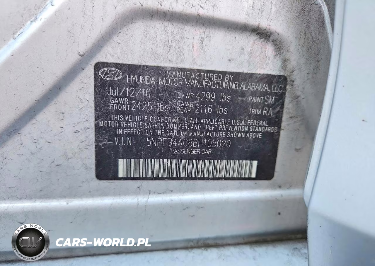 2011 Hyundai Sonata Gls VIN:5NPEB4AC6BH105020 - 12
