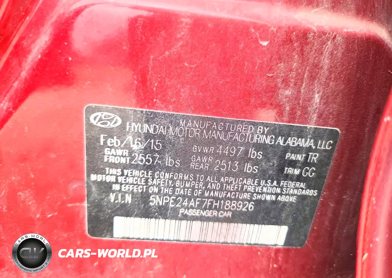 2015 Hyundai Sonata Se VIN:5NPE24AF7FH188926 - 12