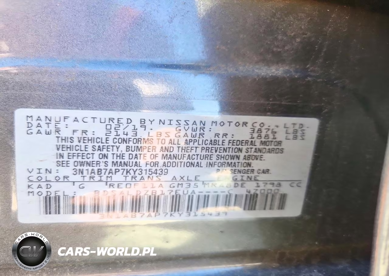 2019 Nissan Sentra Sv VIN:3N1AB7AP7KY315439 - 12