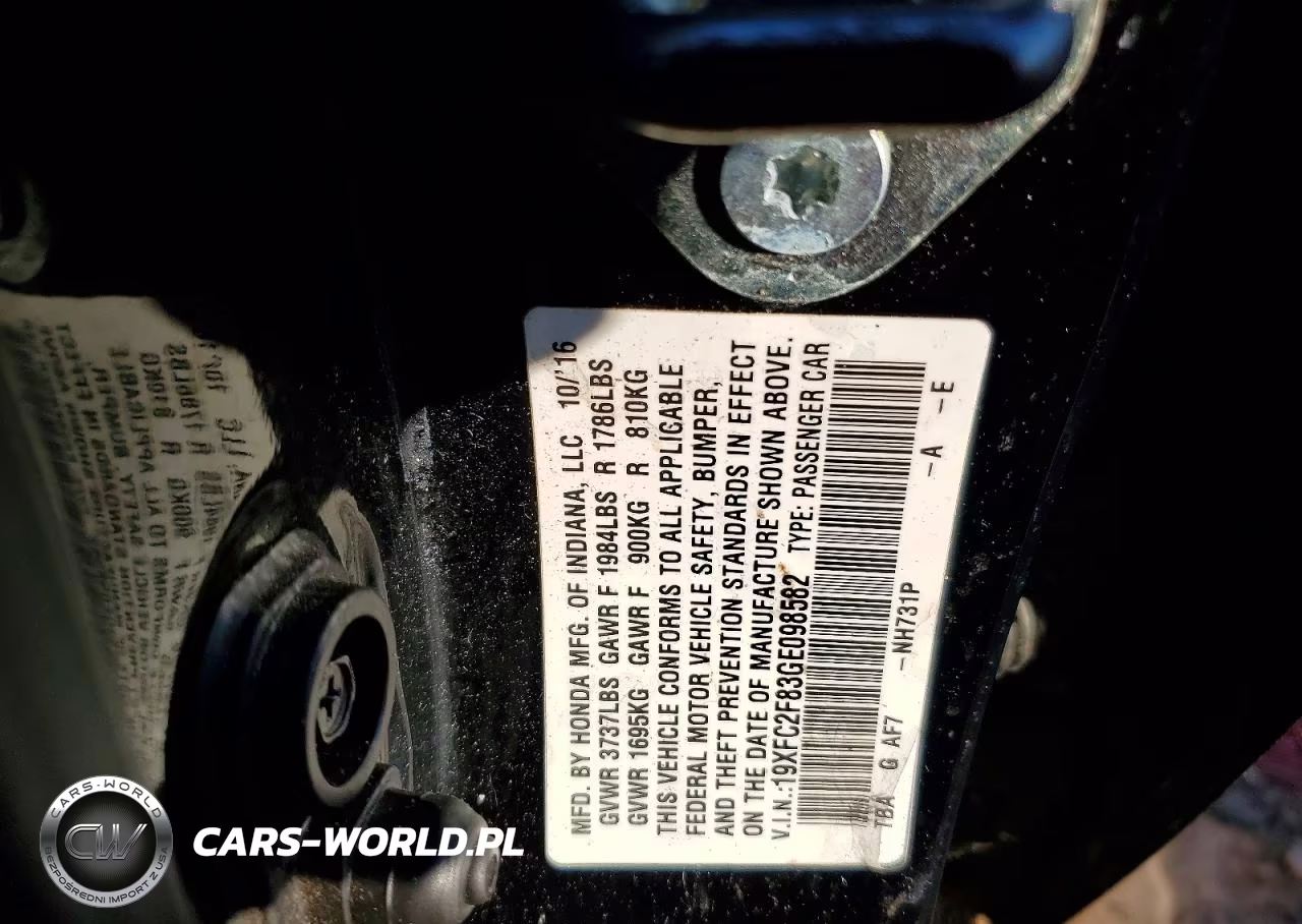 2016 Honda Civic Ex VIN:19XFC2F83GE098582 - 12