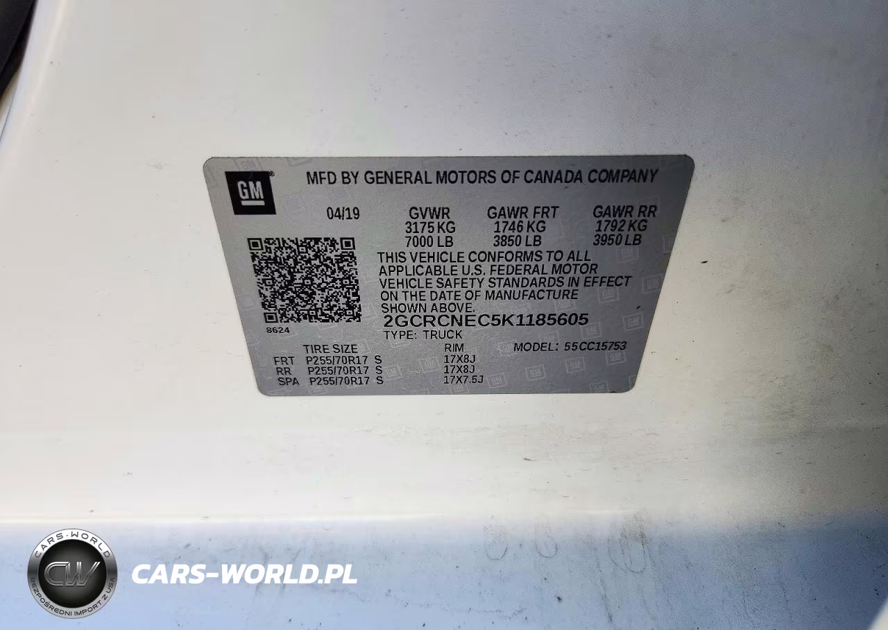 2019 Chevrolet Silverado 1500 Ld Wt VIN:2GCRCNEC5K1185605 - 12