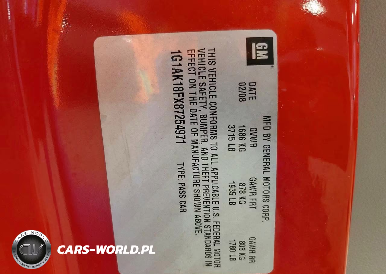 2008 Chevrolet Cobalt Ls VIN:1G1AK18FX87254971 - 12
